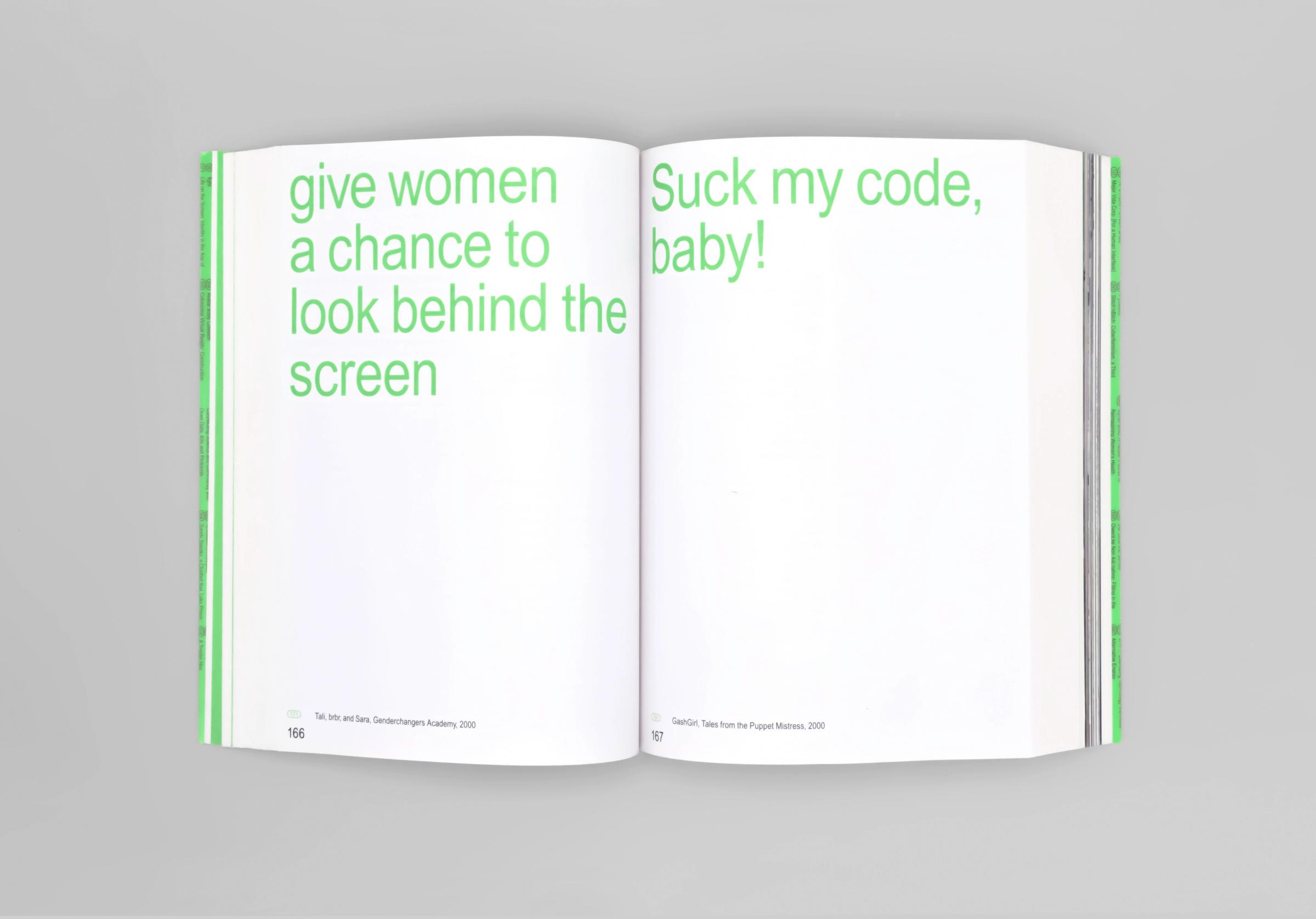 Spread 5 from Mindy Seu, Cyberfeminism Index, 2022