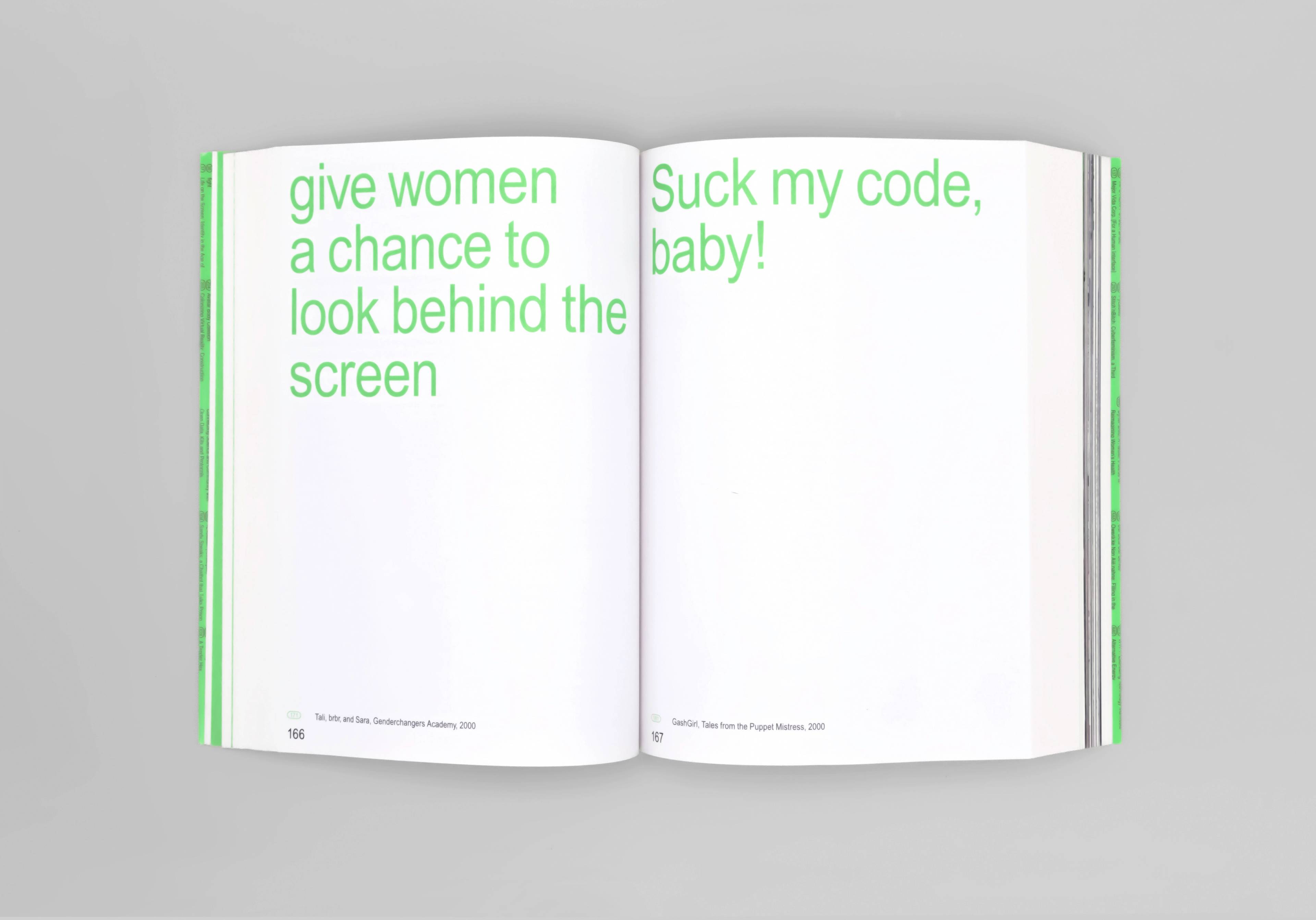 Spread 5 from Mindy Seu, Cyberfeminism Index, 2022