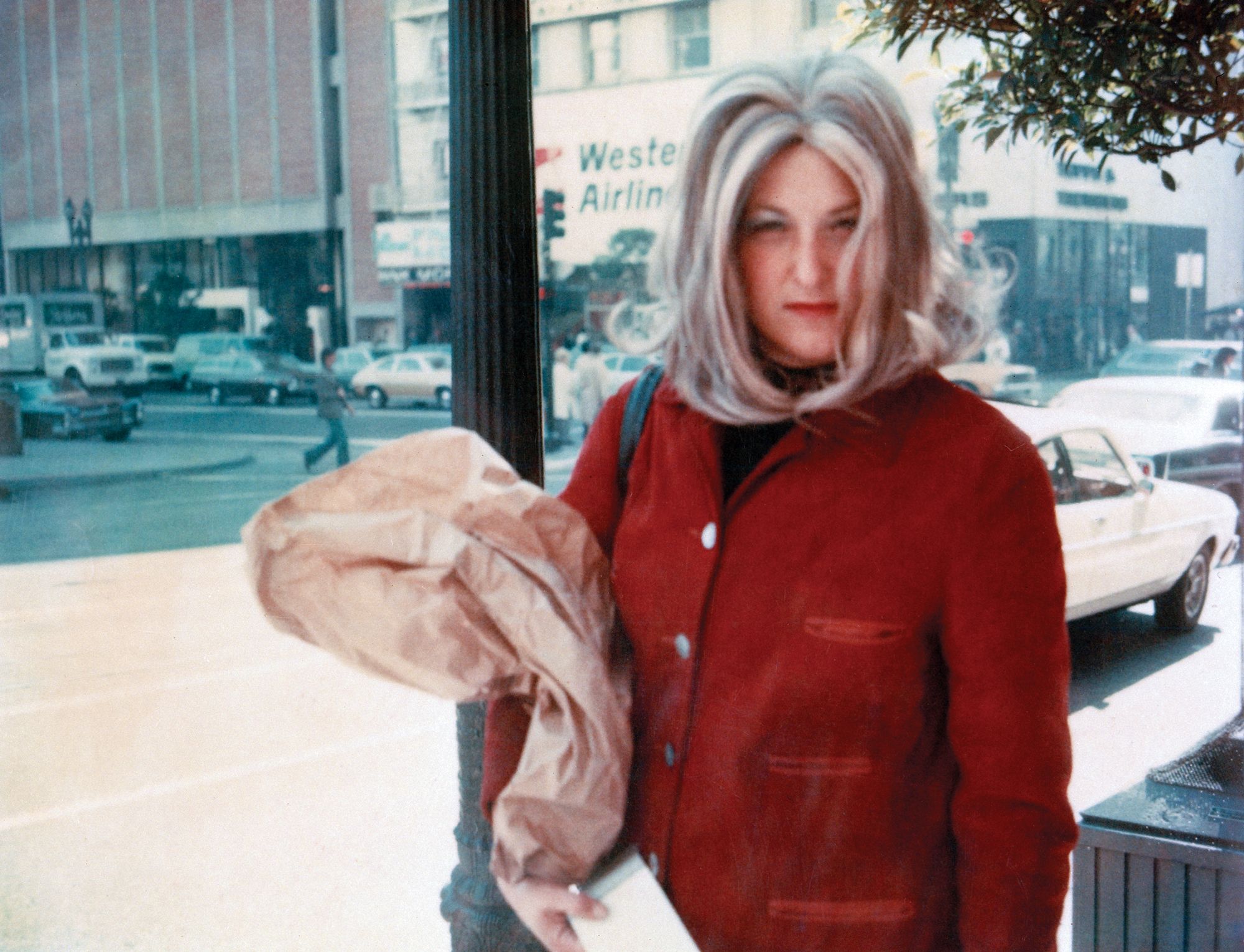 Roberta in Red Coat (at Bus Stop), 1976