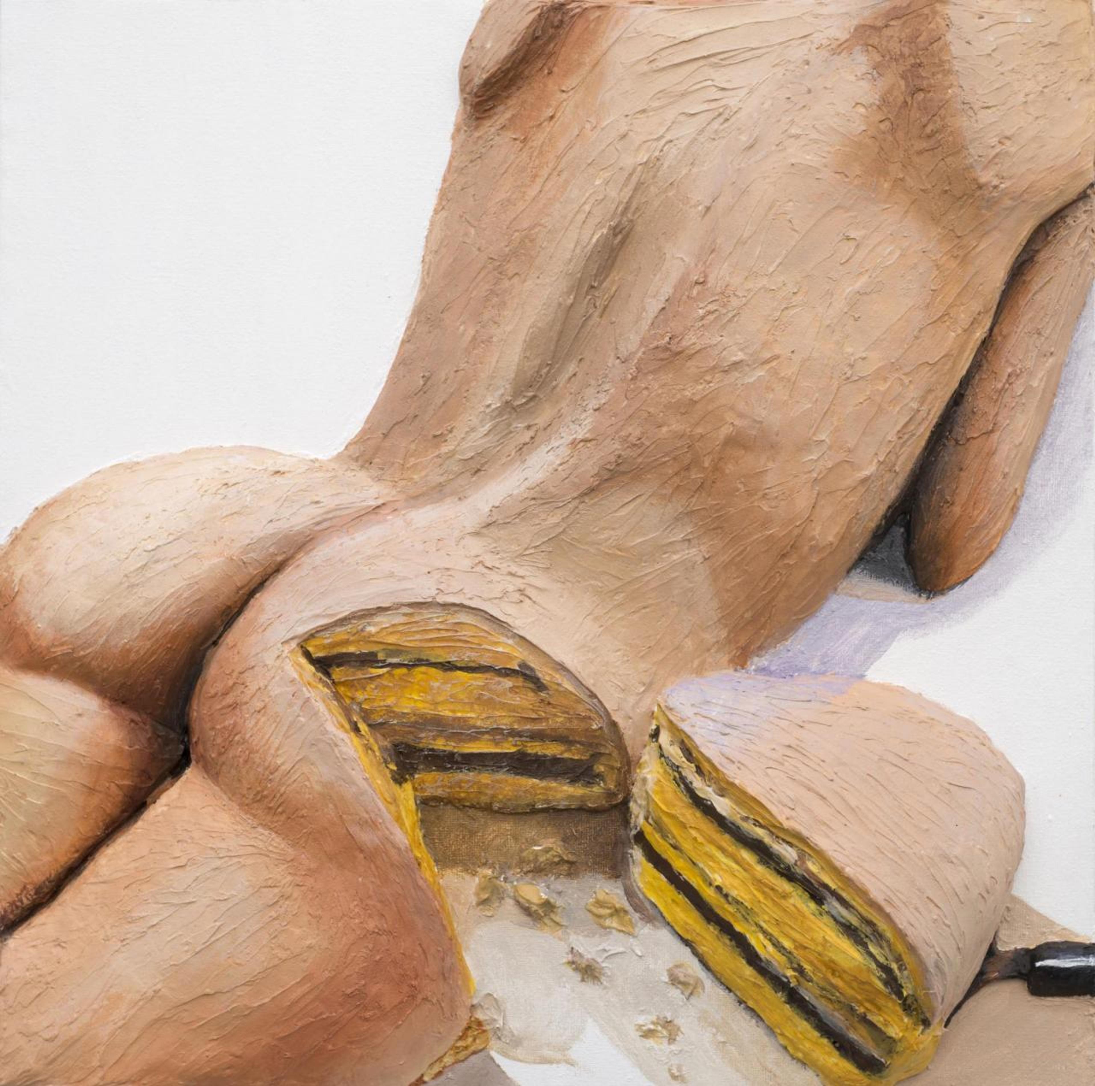 Cake , 2015 Acrylic and canvas on panel, 41 x 31 x 8 cm
