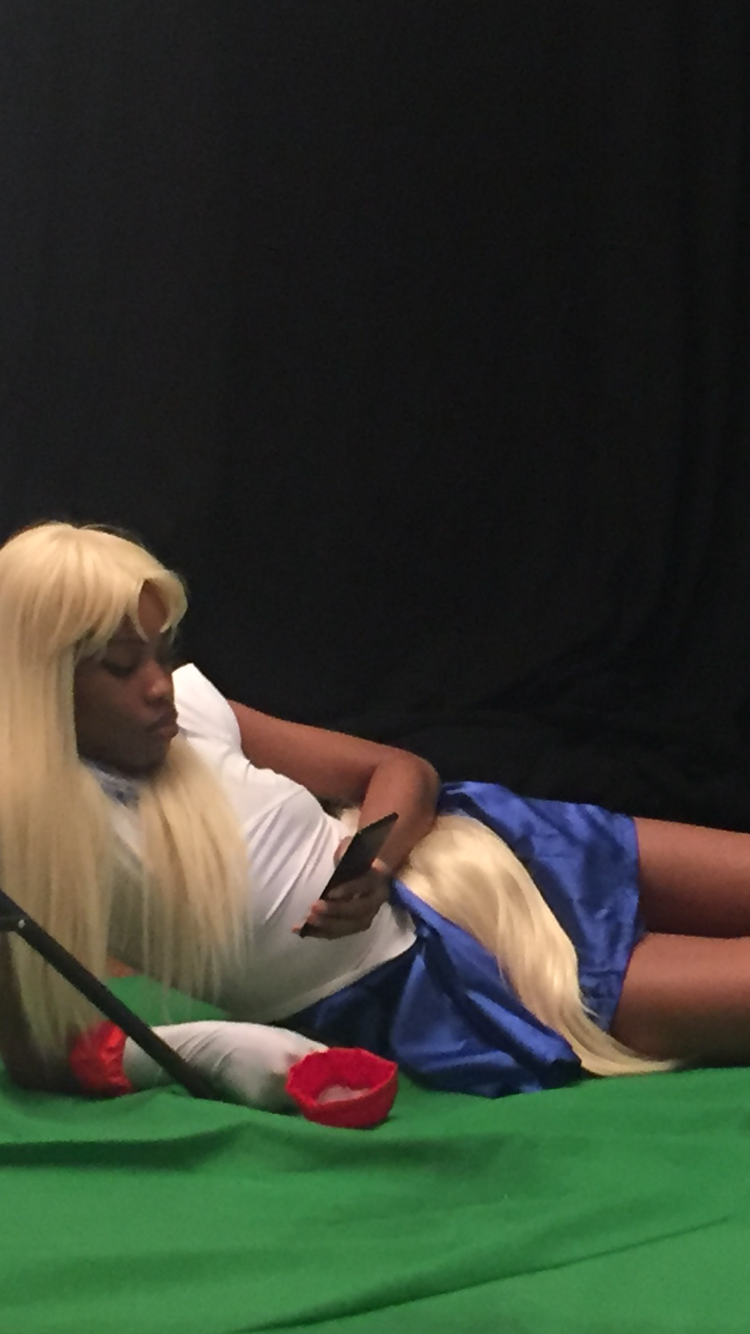 Girl in Sailor Moon cosplay 