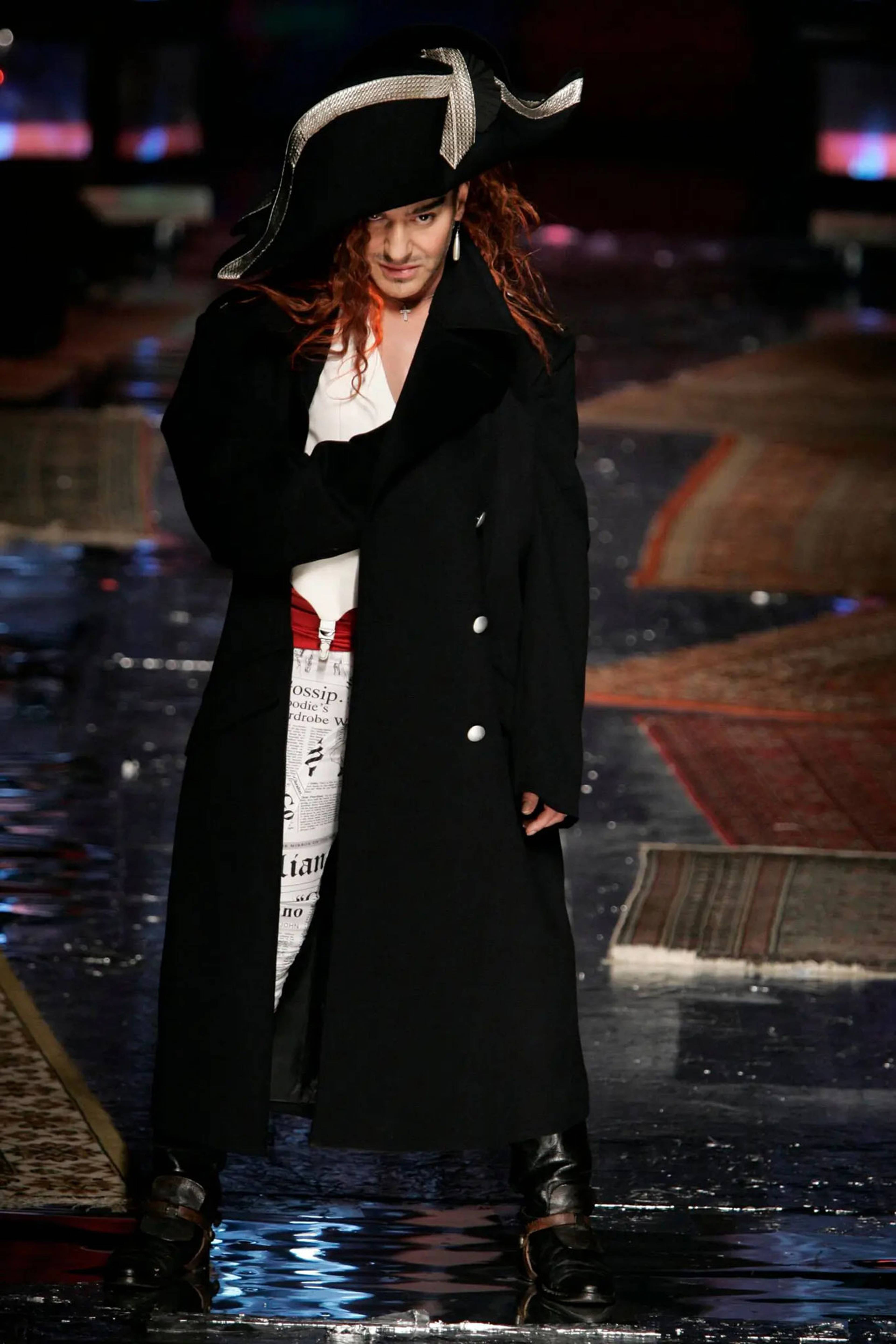 John Galliano at a Dior show in 2005 in Paris