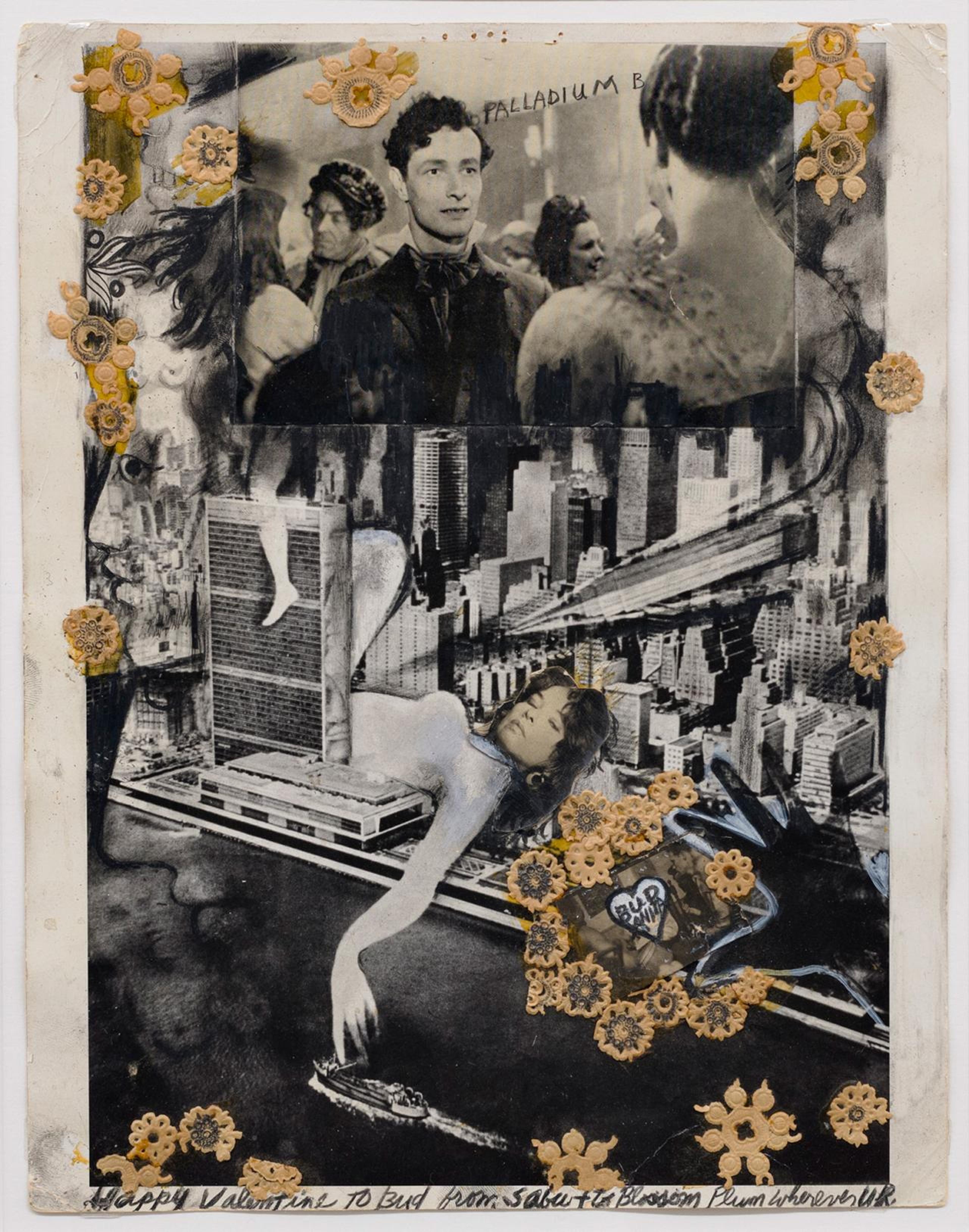 Anita Steckel, Preparatory collage for Valentine to Brando (Giant Women on New York)