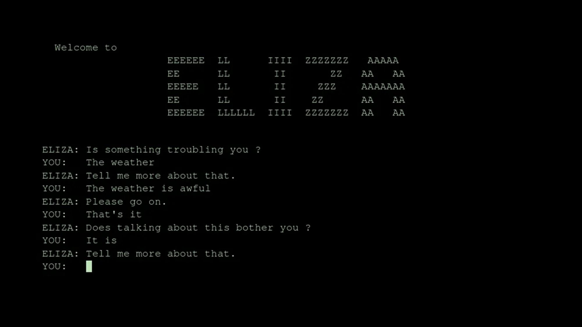 Emulation of the original ELIZA interface