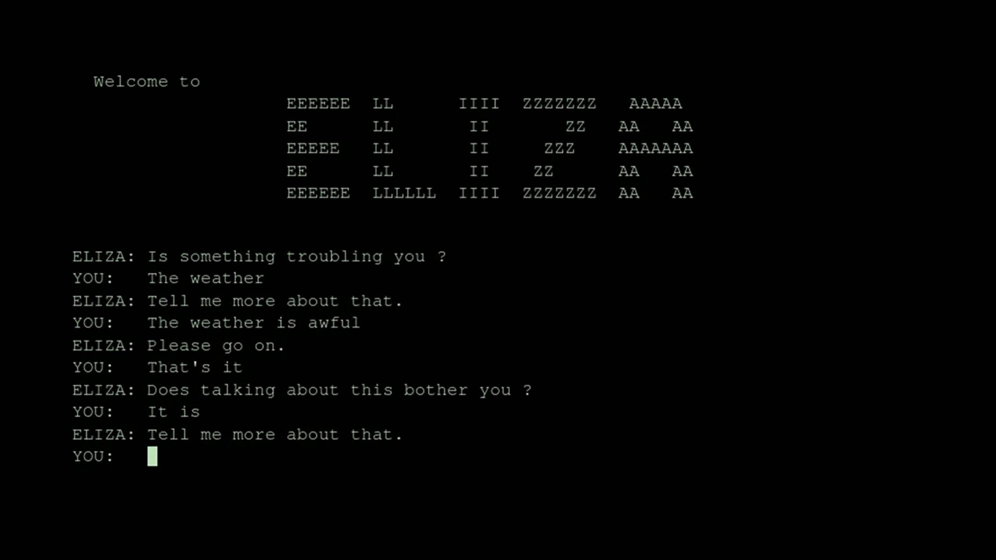 Emulation of the original ELIZA interface