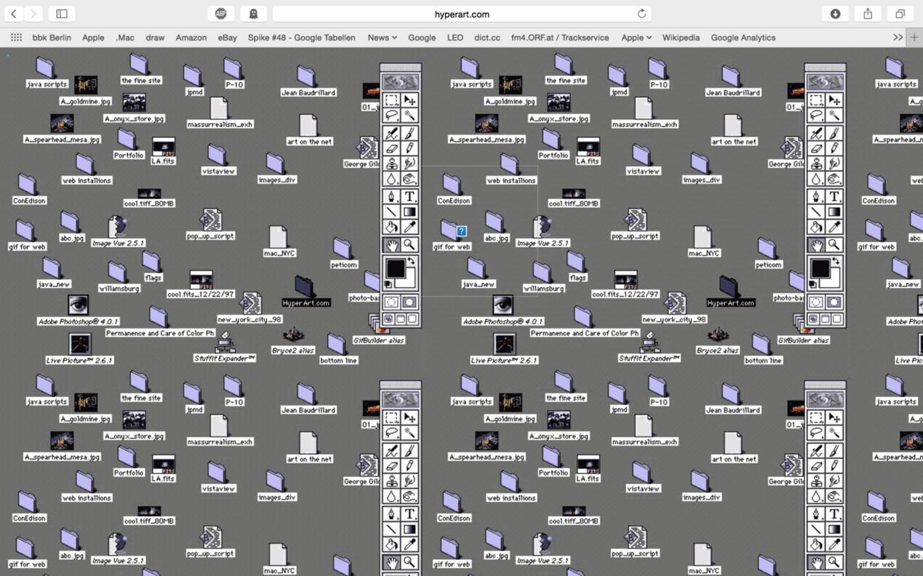 Desktop IS , 1997 Online exhibition of users&#39; desktops Curated by Alexei Shulgin