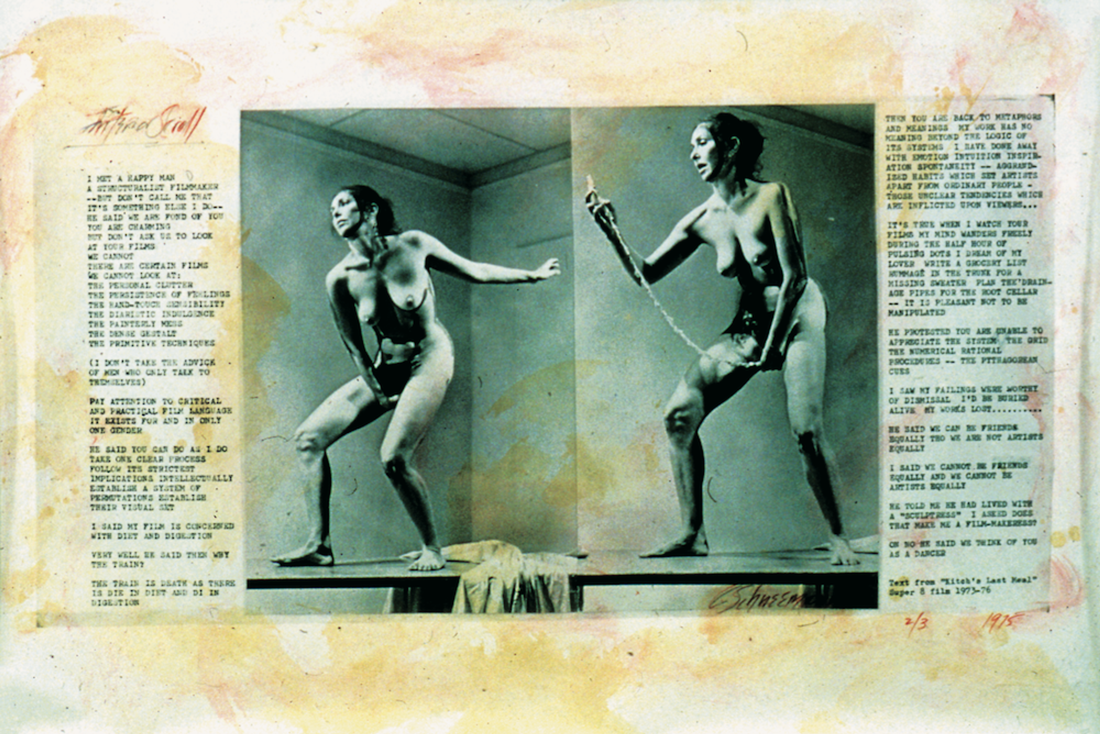 Carolee Schneemann Interior Scroll  (1975)