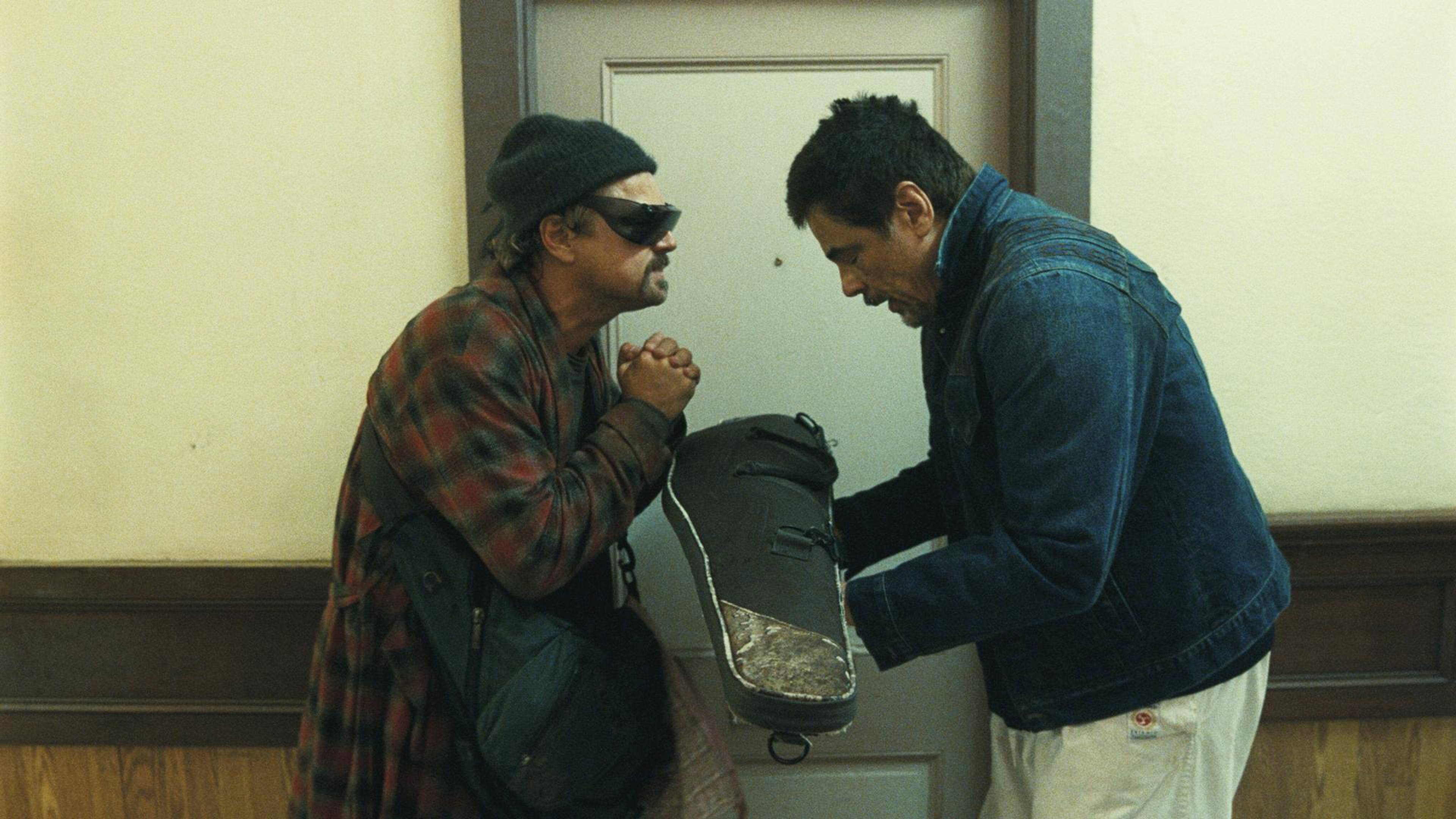 Leonardo di Caprio and Benicio del Toro in One Battle After Another