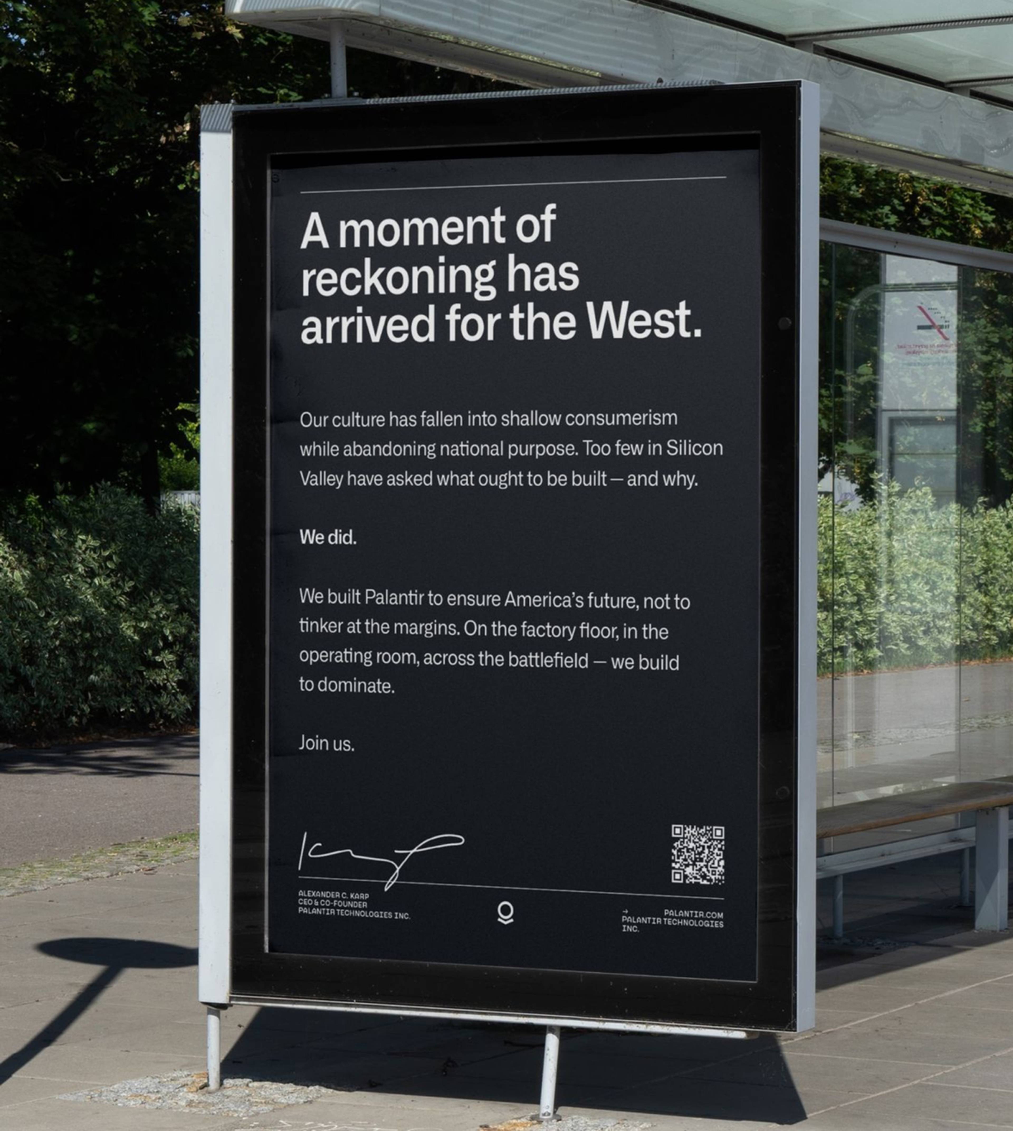 Advertisement for Palantir Technologies, Denver, US, 2025