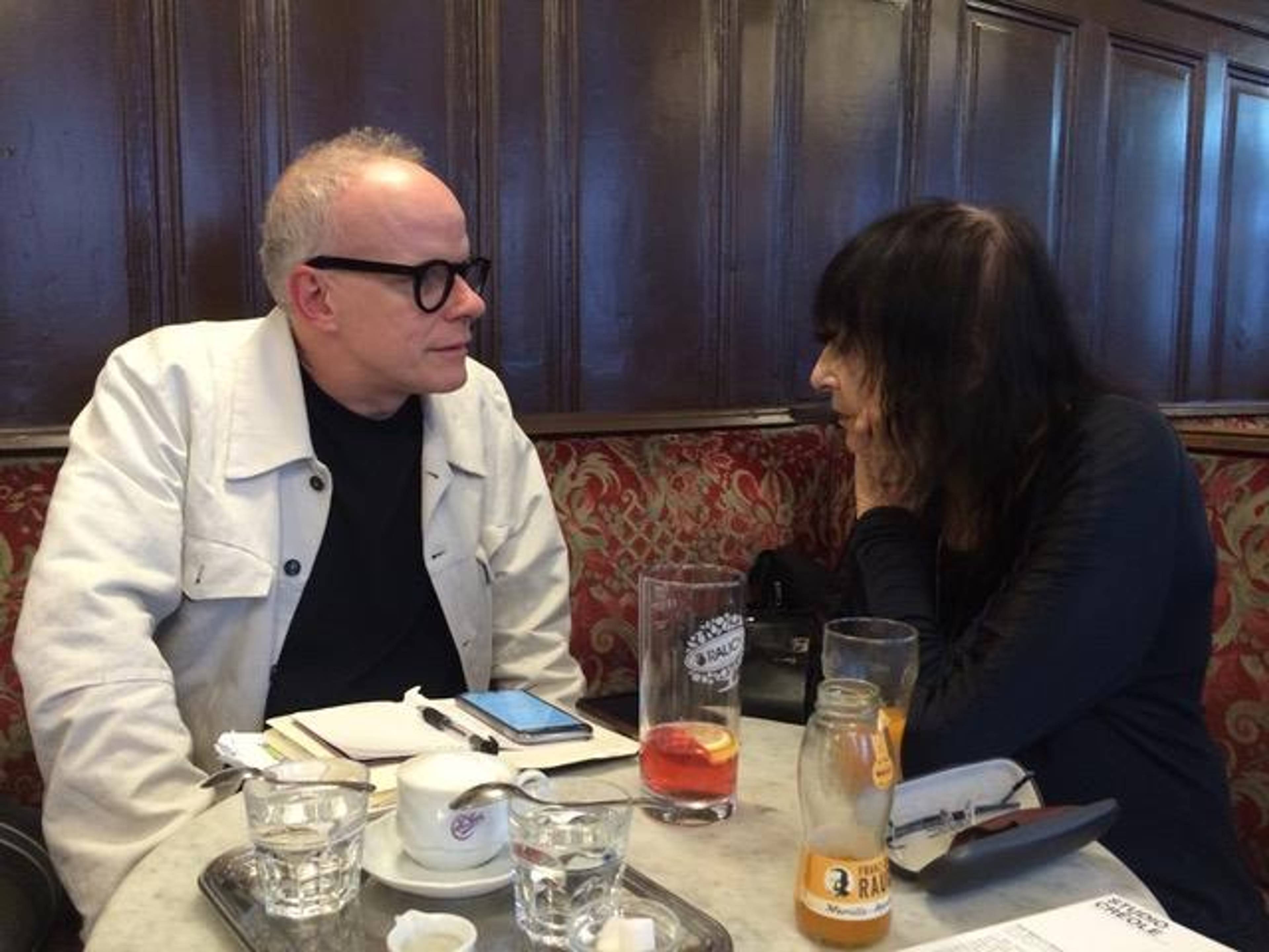 Friederike Mayröcker with Hans-Ulrich Obrist, Café Pückler, Vienna