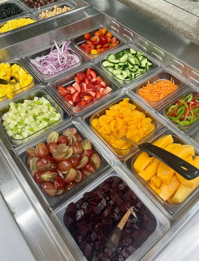 Fresh ingredients prepared at Aloha Salads