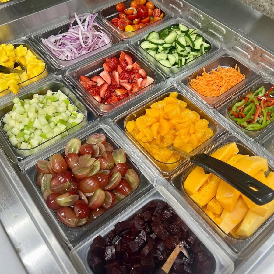 Fresh ingredients prepared at Aloha Salads Fresh ingredients prepared at Aloha Salads