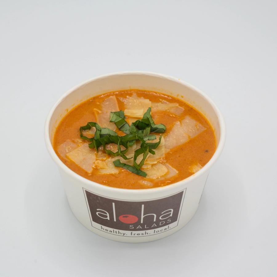 Tomato bisque soup at Aloha Salads Tomato bisque soup at Aloha Salads
