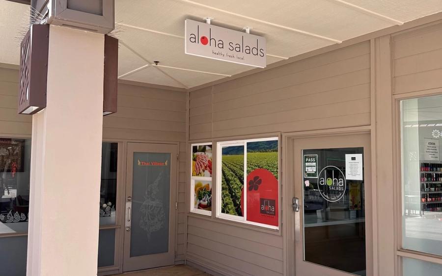 Aloha Salads storefront at Town Center of Mililani Aloha Salads storefront at Town Center of Mililani