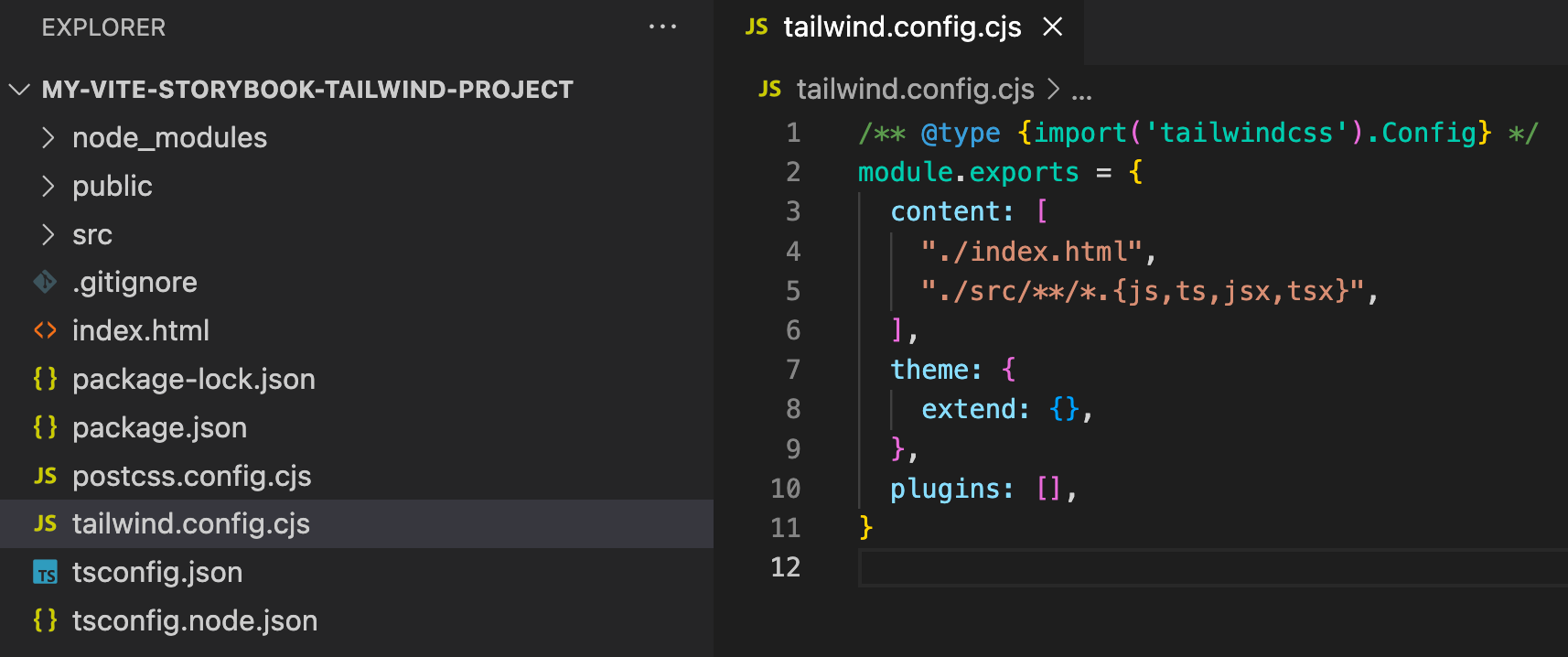 The document structure shown in VS Code