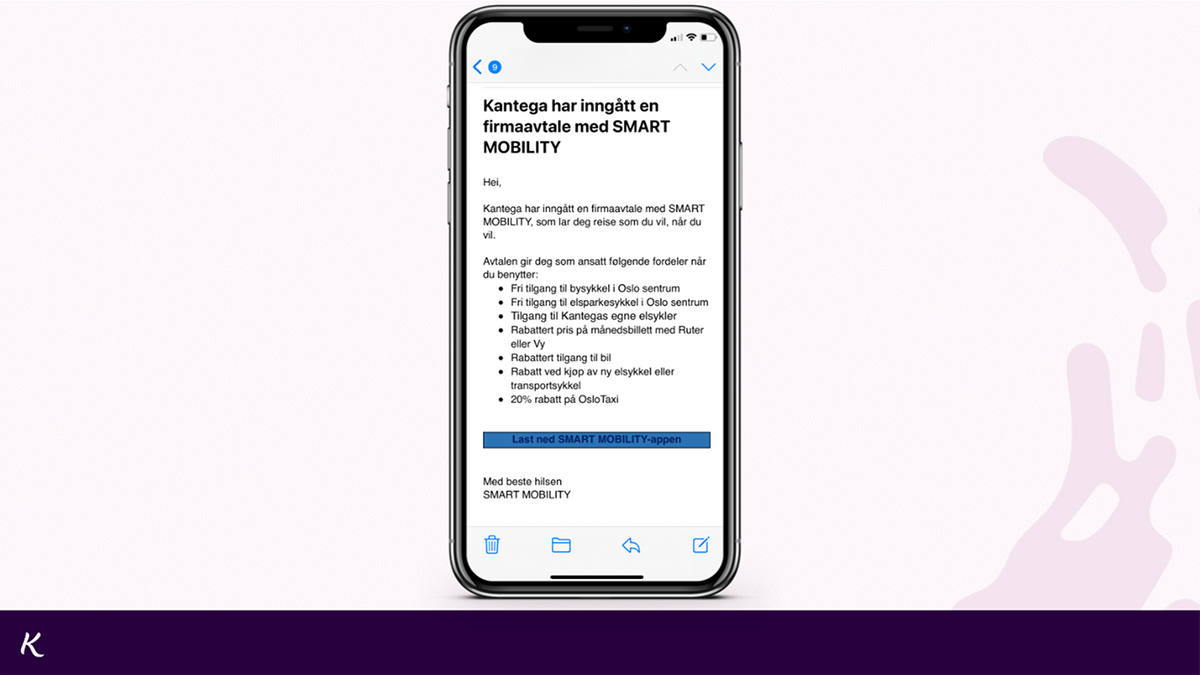Skjermbilde fra prototype