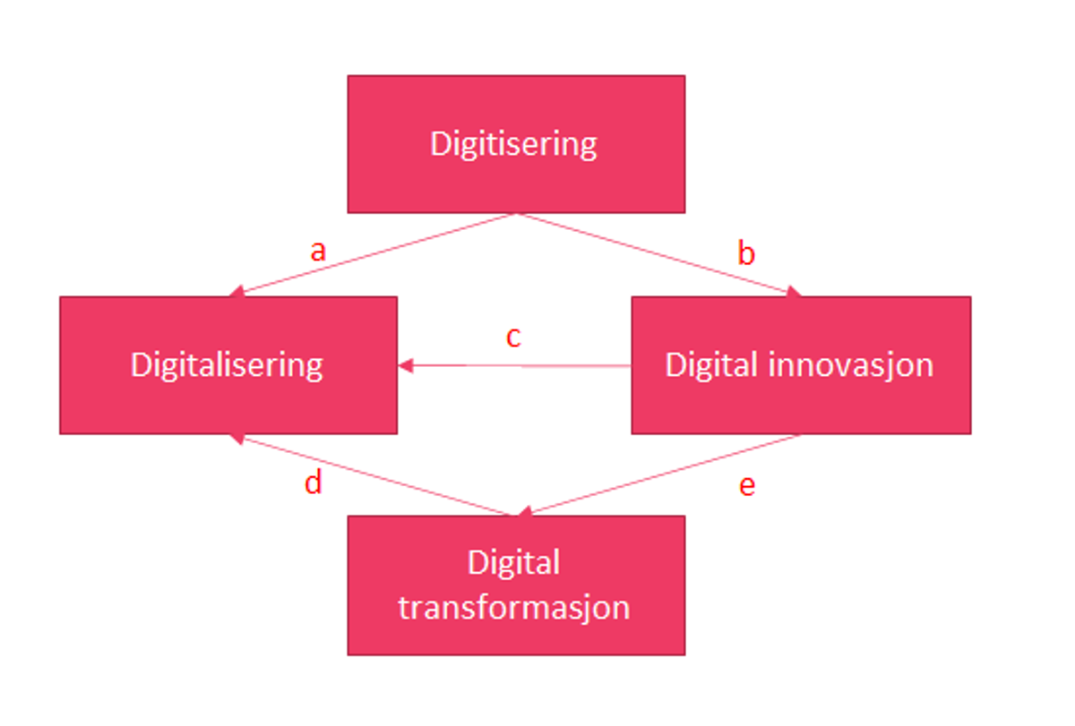 Figuren illustrerer sammenhengen mellom begrepene vi har vært innom.
