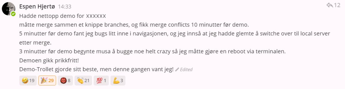 Fra internchaten i Kantega