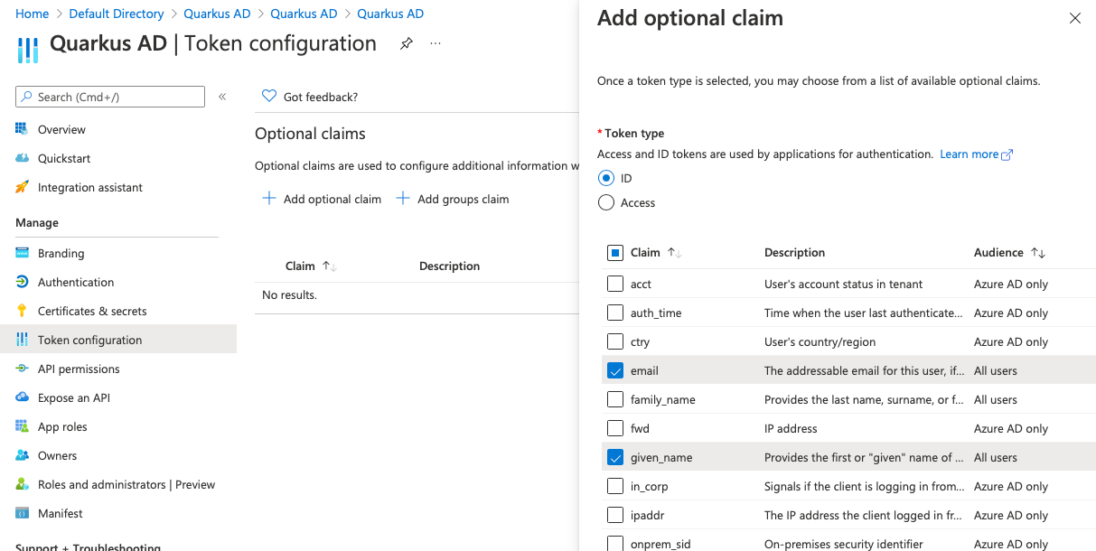 Configuring which information to allow the application to ask for