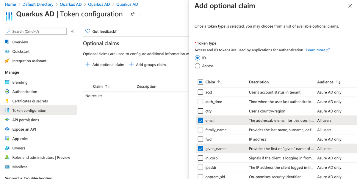 Configuring which information to allow the application to ask for