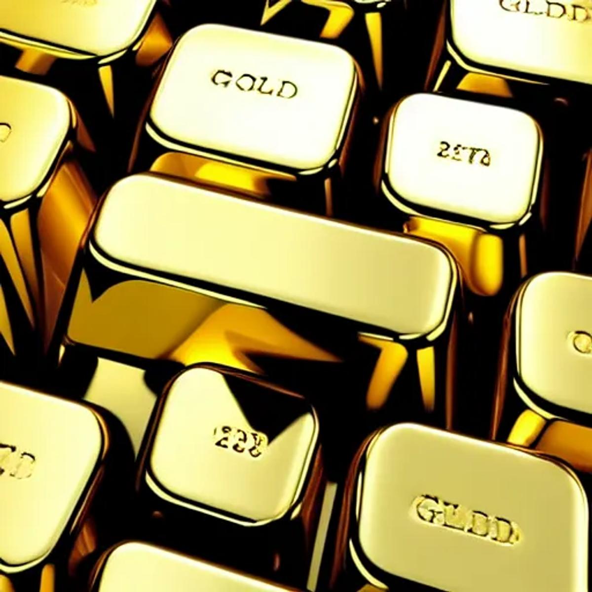 Bilde av gulltastatur