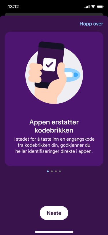 Skjermbilde fra løsningen