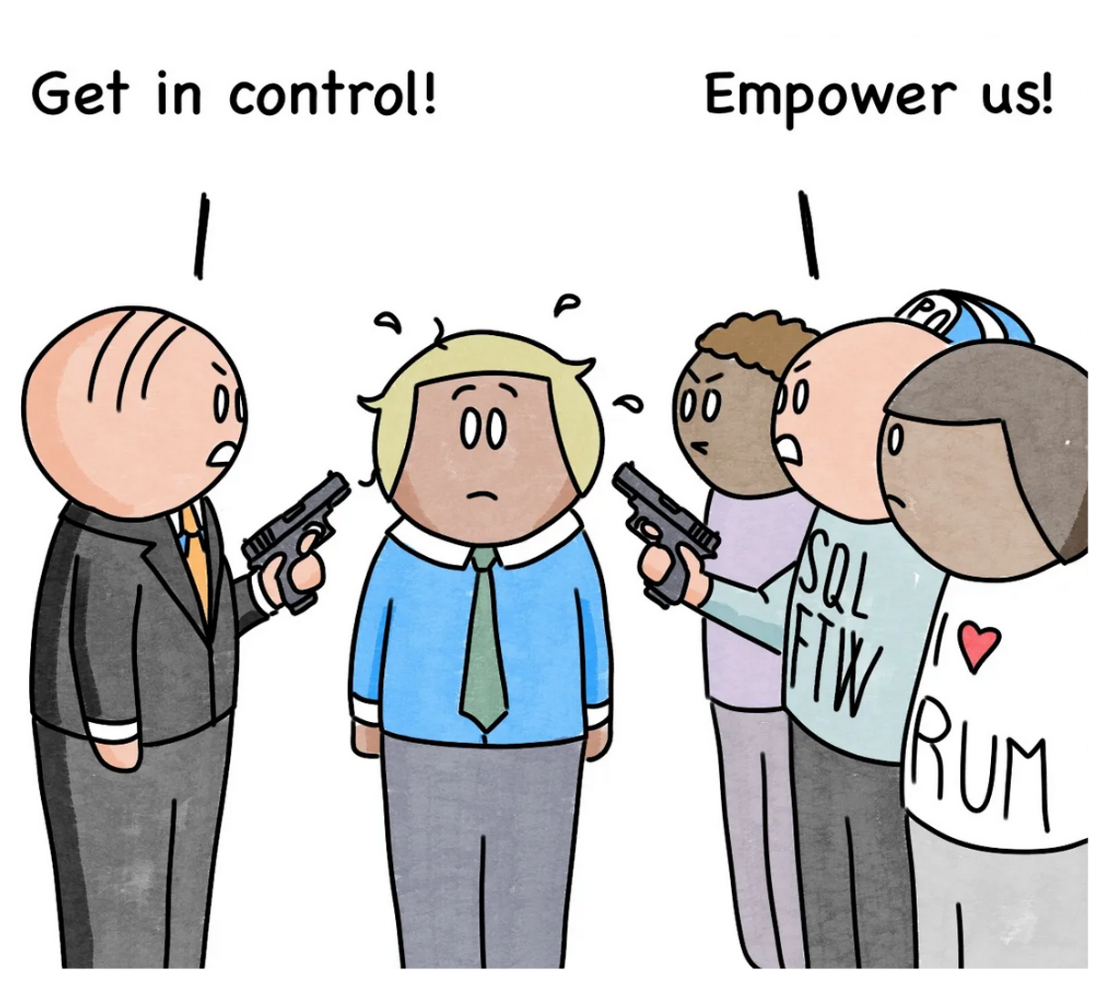 Produkteier er i skvis mellom ledelsen og teamet.