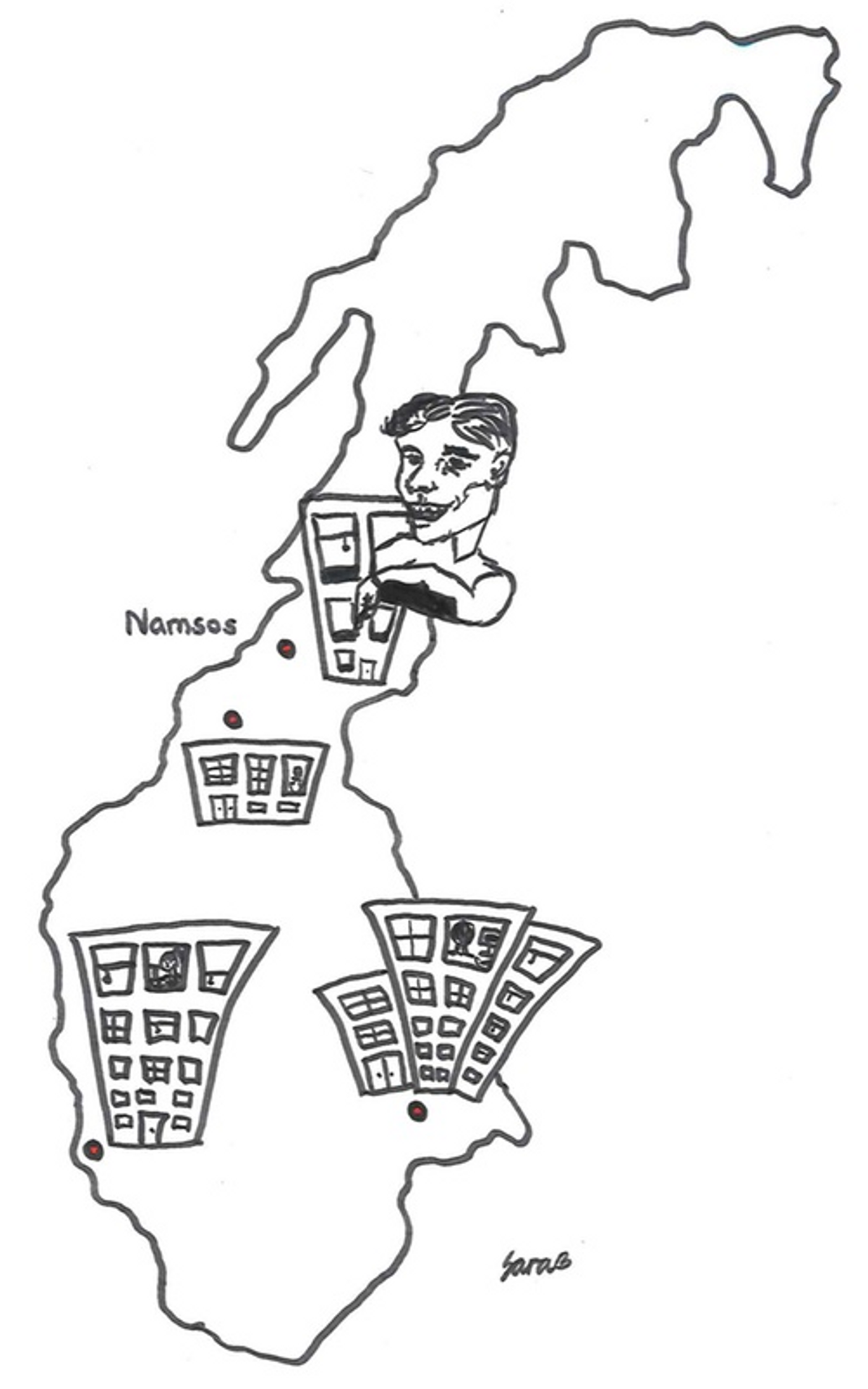 Håvard i Namsos på norgeskartet