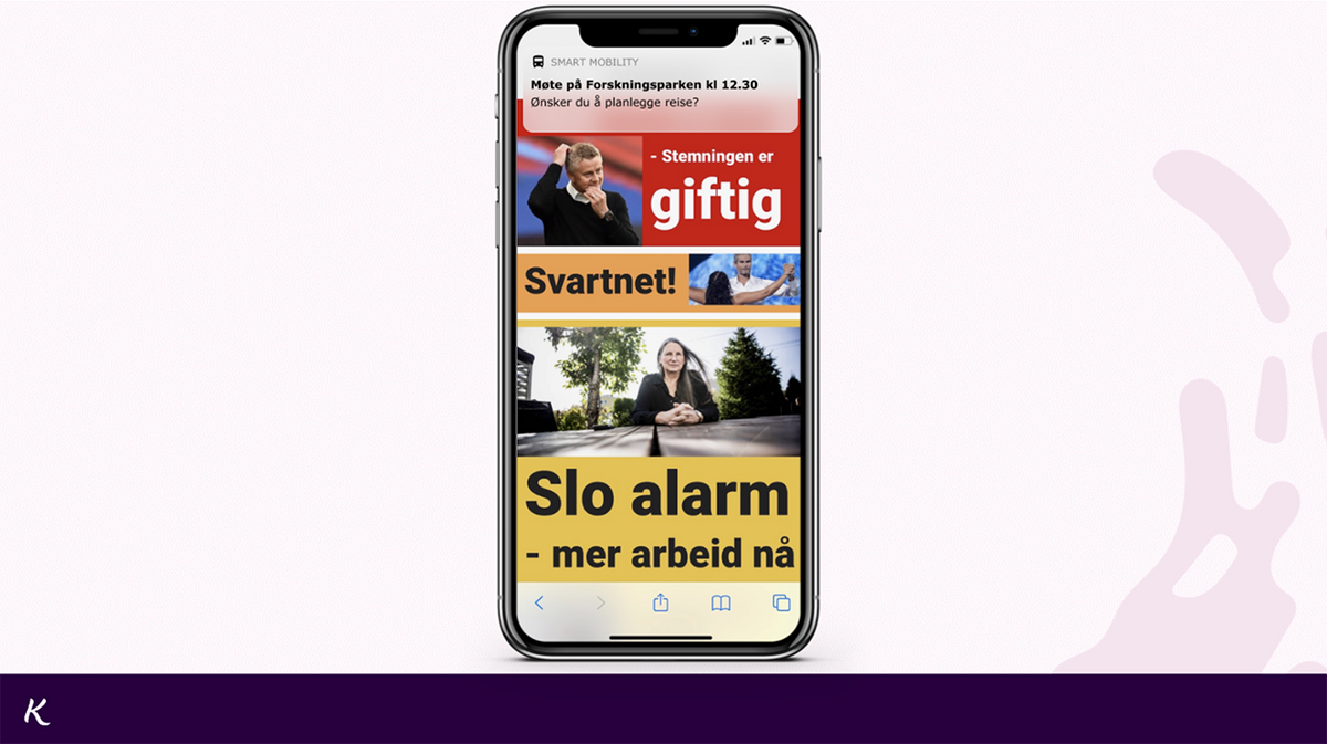 Skjermbilde fra prtotype