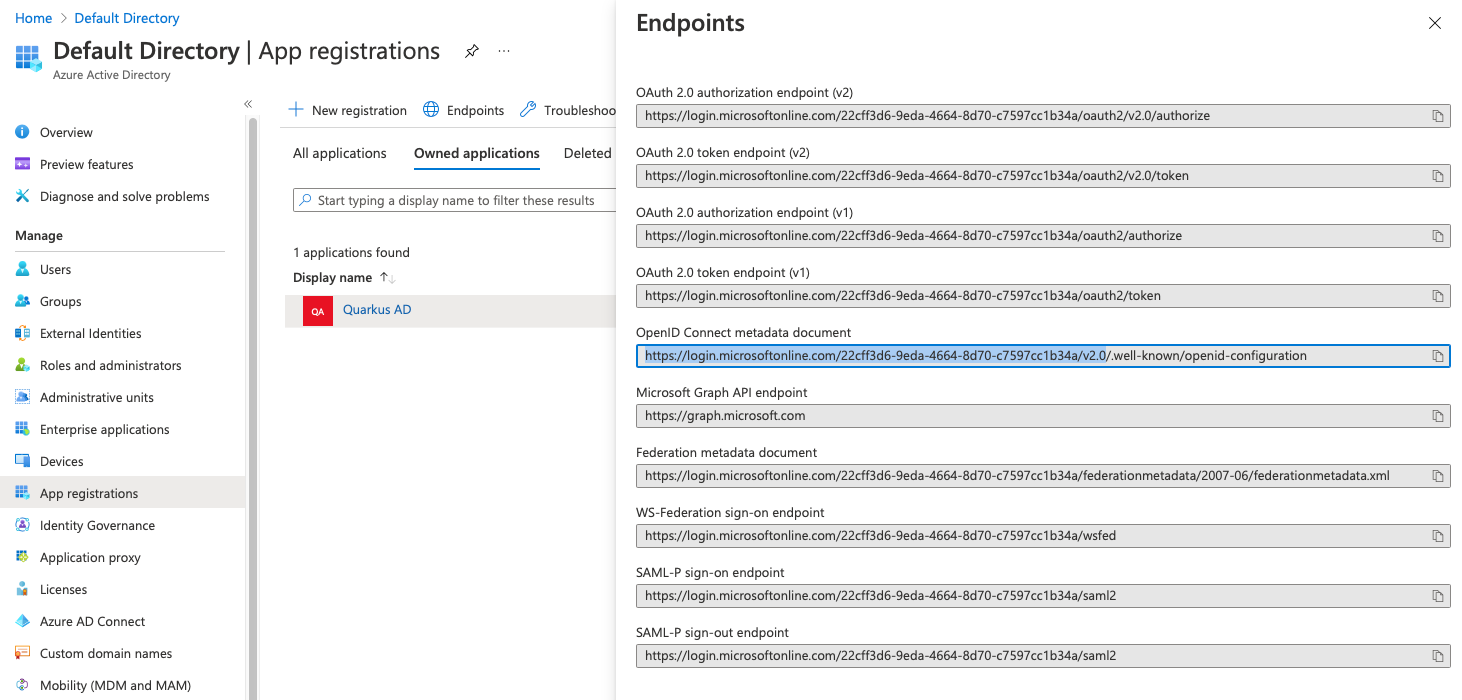 Adding the property Auth Server URL