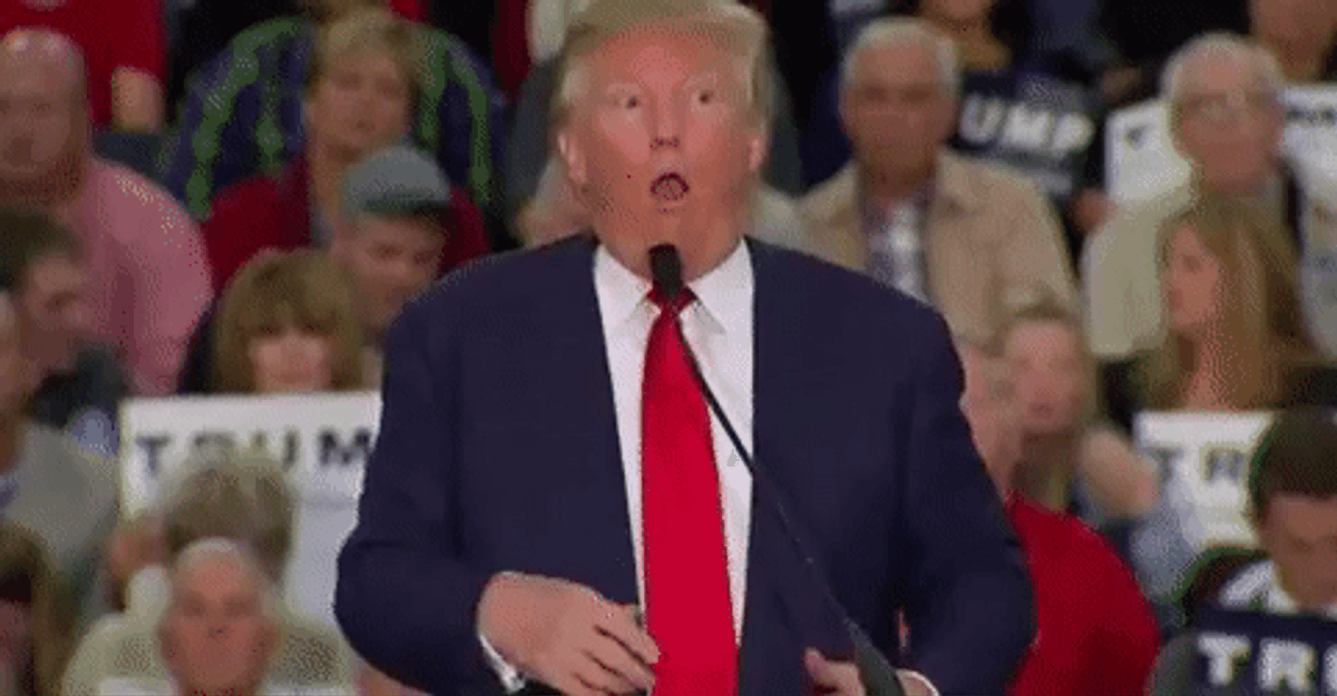 En gif av Trump som gjør narr av en utviklingshemmet person
