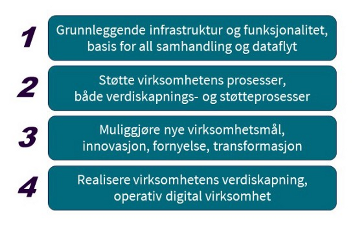 Grovinndeling av IT- og digitaliseringsbehov hos en virksomhet