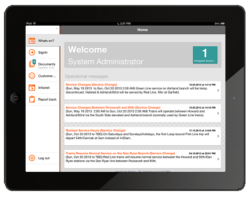 screenshot of the apps tablet front page