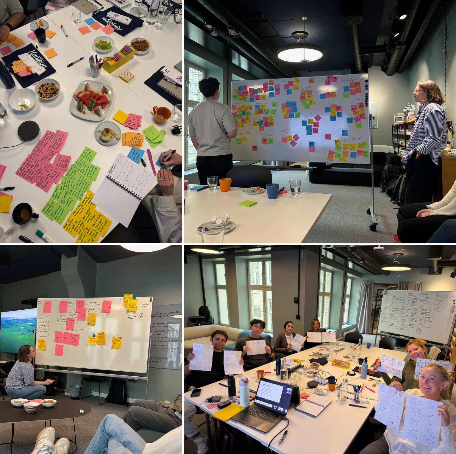 Kollasj med bilder tatt under Google Design Sprint