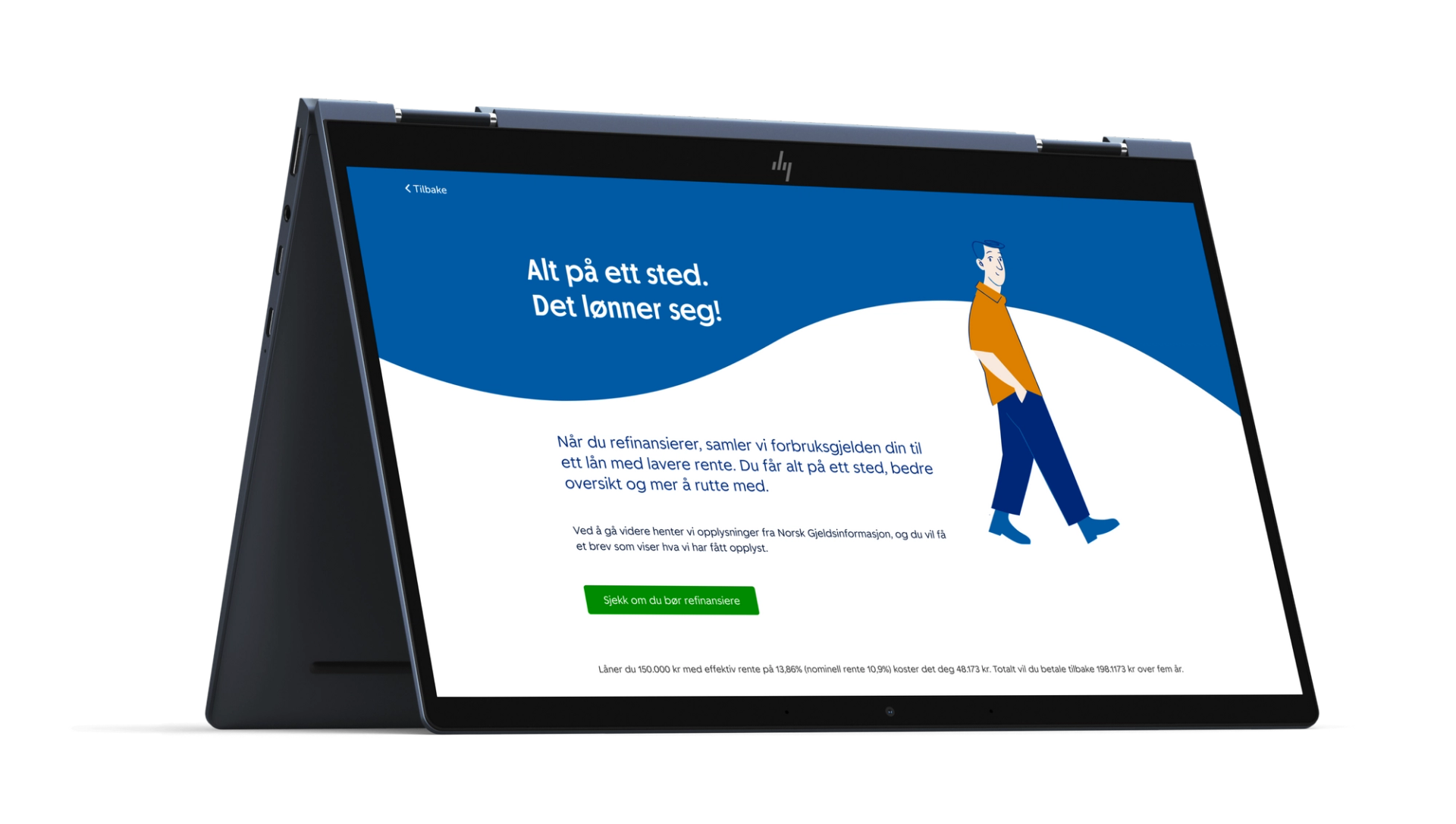 Skjermbilde fra refinansieringsløsningen