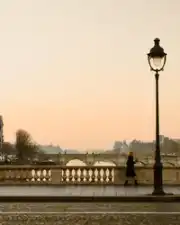 Couple at the Louvre Museum in Paris
