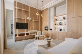 Photo of contemporary living room in Paris