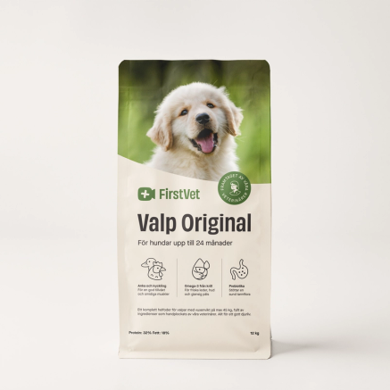En påse FirstVet Valp 12kg