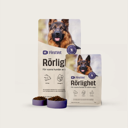 FirstVet Rörlighet - hundfoderpåsar på 12 respektive 3 kg