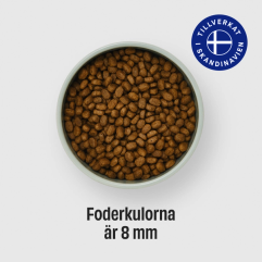 En bild på foderkulorna som är 8 mm