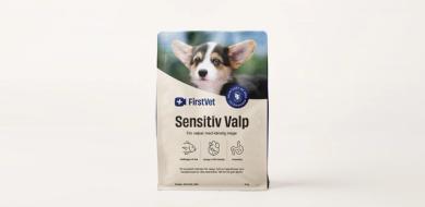 En liten 3 kg foderpåse av Sensitiv Valp från FirstVet