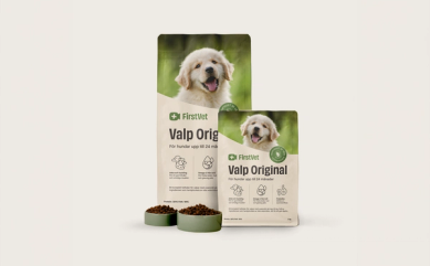 Båda påsarna FirstVet Valp 12kg och 3kg