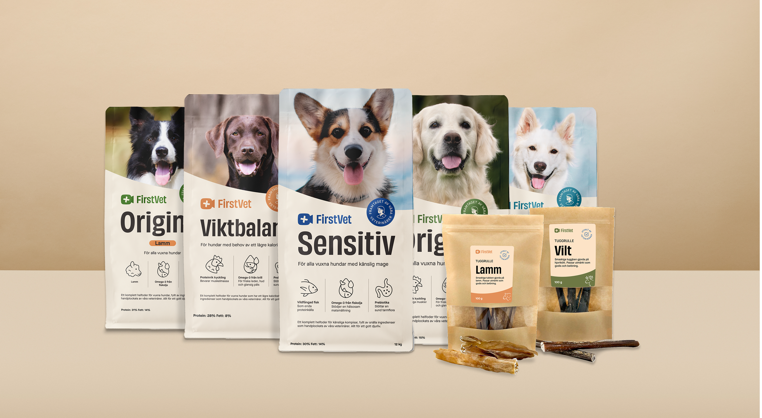 Köp hundfoder från FirstVet - få tuggben på köpet!