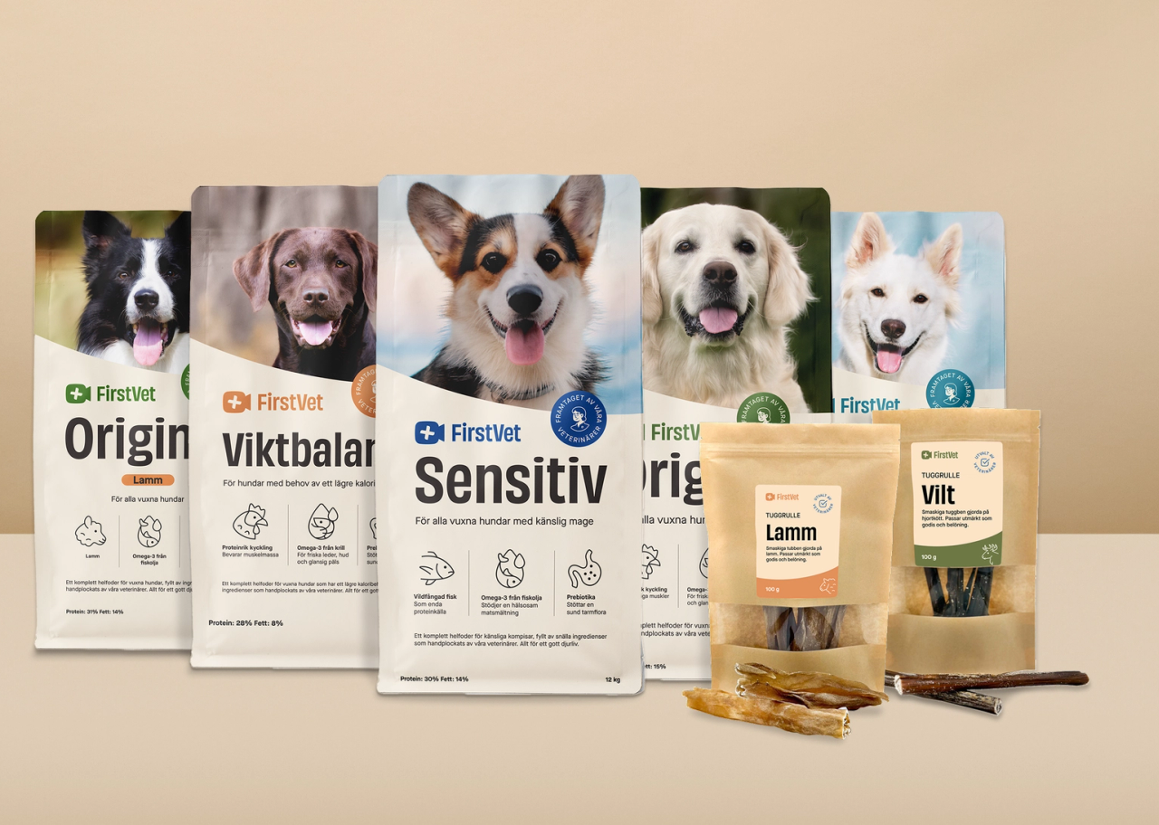 Köp hundfoder från FirstVet - få tuggben på köpet!