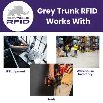 Grey Trunk RFID Works With IT Equipment, Tools and Warehouse Inventory