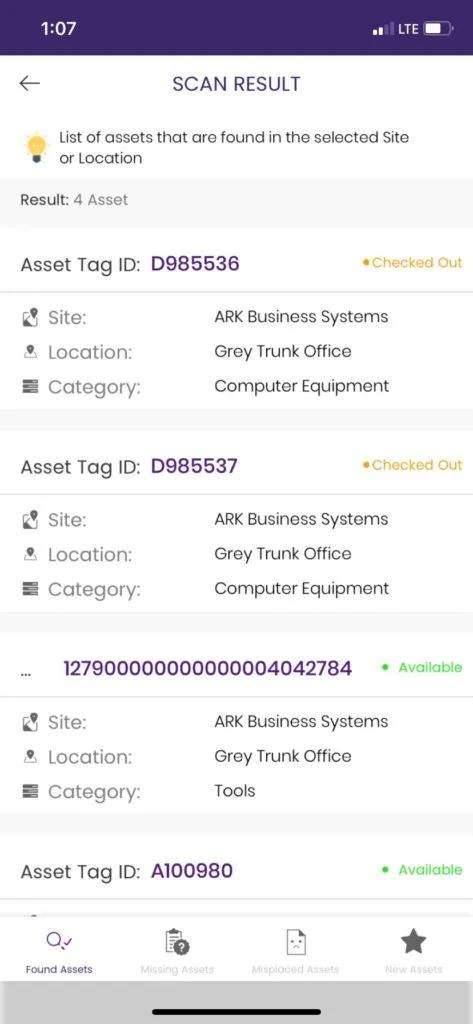 RFID asset tracking system gives an instant audit once the scan is complete