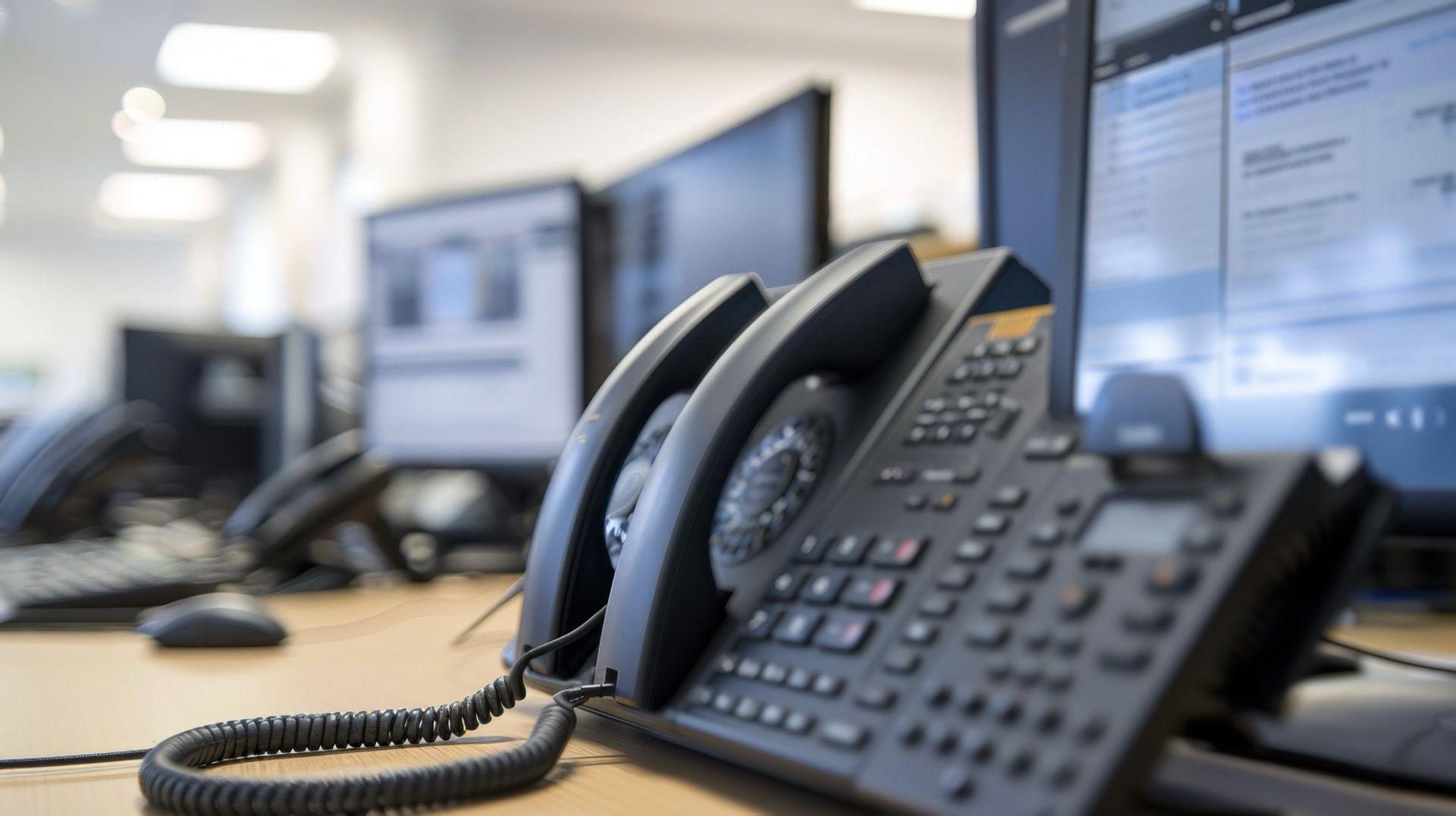 Phones on a desk