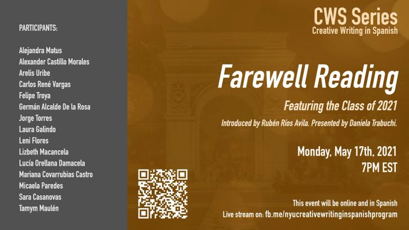 image from Online Event | CWS Series: Farewell Reading Featuring the Class of 2021