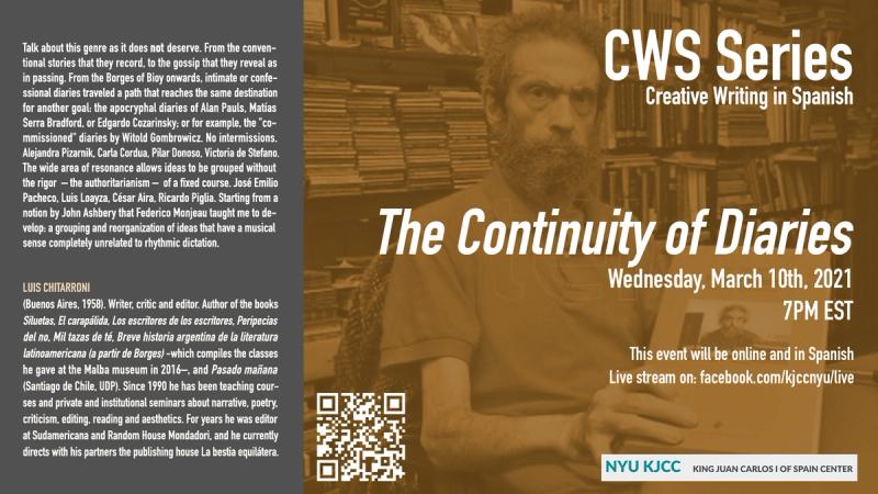 image from Online Event | CWS event featuring Luis Chitarroni: Continuidad de los diarios