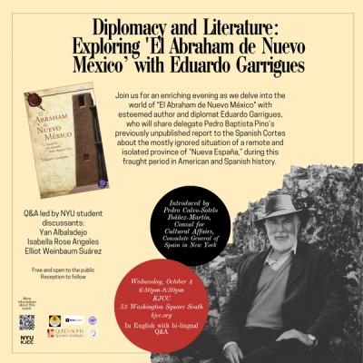 image from Diplomacy and Literature: Exploring 'El Abraham de Nuevo México’ with Eduardo Garrigues